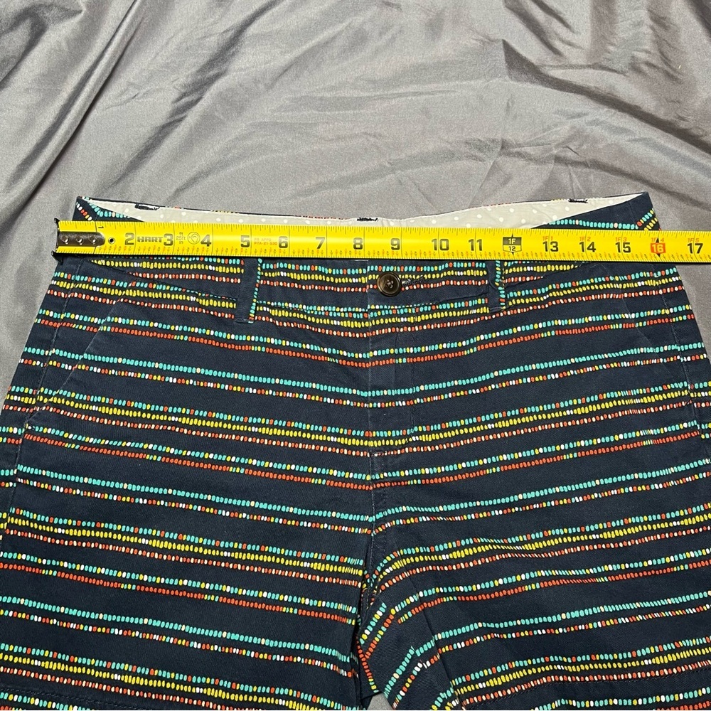Merona Women’s Navy Red Teal Striped Chino Shorts, size 6, colorful - Picture 10 of 12